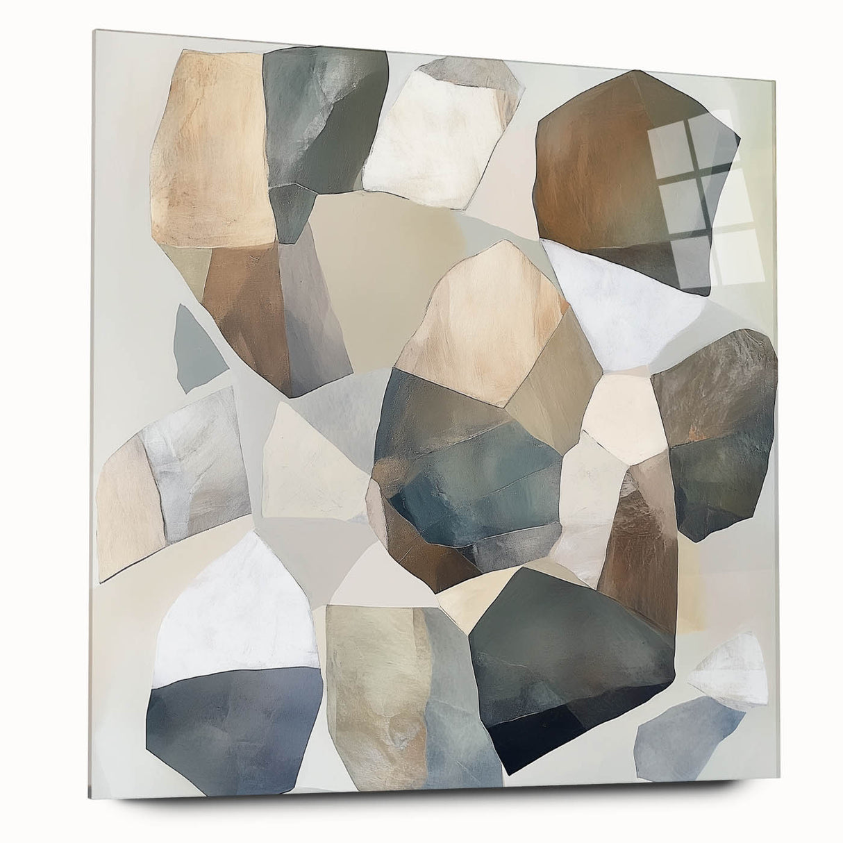 Minimalist Abstract Wall Art – Stone-Inspired Brown & Gray Canvas