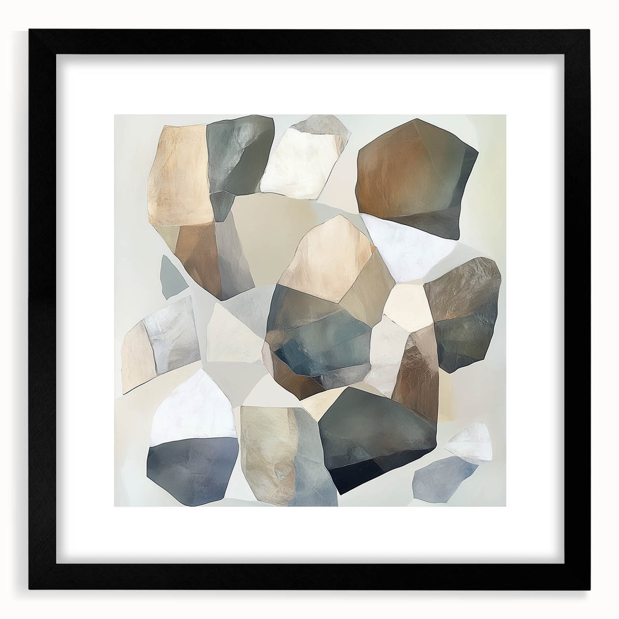 Minimalist Abstract Wall Art – Stone-Inspired Brown & Gray Canvas