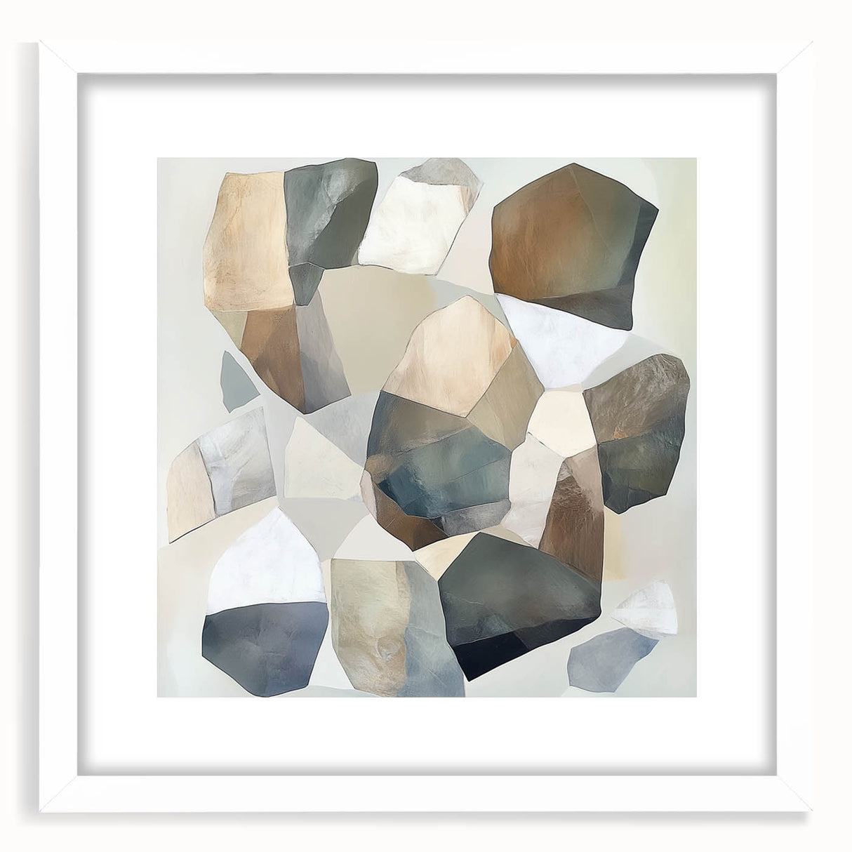 Minimalist Abstract Wall Art – Stone-Inspired Brown & Gray Canvas