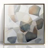 Minimalist Abstract Wall Art – Stone-Inspired Brown & Gray Canvas
