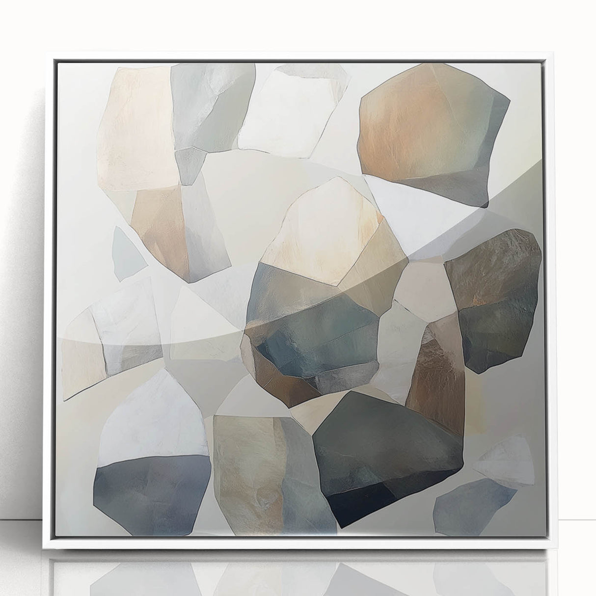Minimalist Abstract Wall Art – Stone-Inspired Brown & Gray Canvas