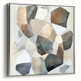Minimalist Abstract Wall Art – Stone-Inspired Brown & Gray Canvas