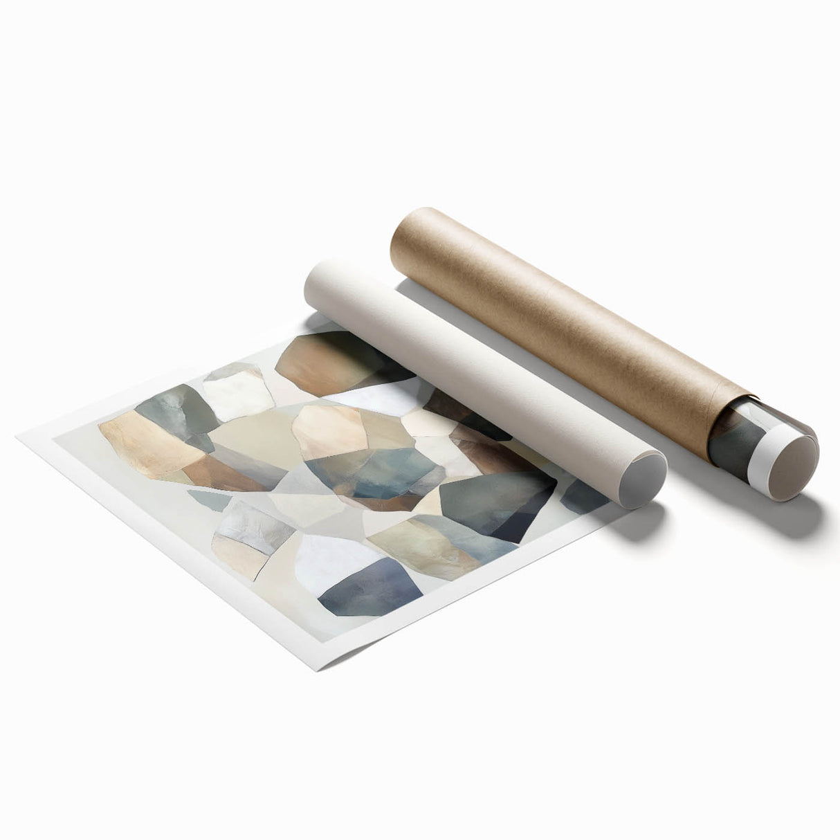 Minimalist Abstract Wall Art – Stone-Inspired Brown & Gray Canvas