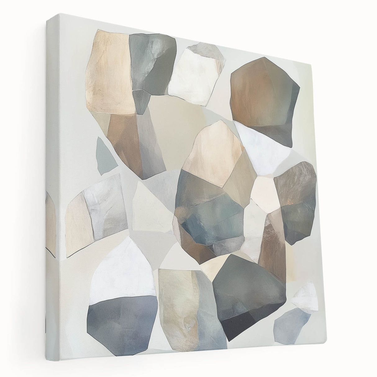 Minimalist Abstract Wall Art – Stone-Inspired Brown & Gray Canvas