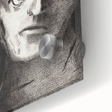 Expressive Monochrome Wall Art - Emotional Portrait by Odilon Redon