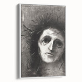 Expressive Monochrome Wall Art - Emotional Portrait by Odilon Redon