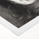 Expressive Monochrome Wall Art - Emotional Portrait by Odilon Redon