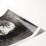 Expressive Monochrome Wall Art - Emotional Portrait by Odilon Redon