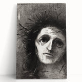 Expressive Monochrome Wall Art - Emotional Portrait by Odilon Redon