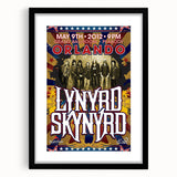 Lynyrd Skynyrd 2012 Concert Poster - Retro Rock Wall Art