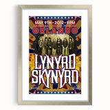 Lynyrd Skynyrd 2012 Concert Poster - Retro Rock Wall Art