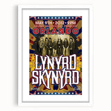 Lynyrd Skynyrd 2012 Concert Poster - Retro Rock Wall Art