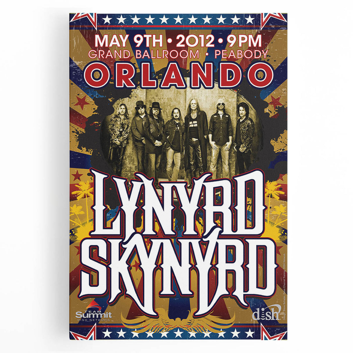 Lynyrd Skynyrd 2012 Concert Poster - Retro Rock Wall Art