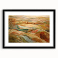 Extra large abstract art print with textured fall colors on black framed canvas, ideal for living room decor.