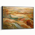 Black and white vintage poster art of a landscape painting on framed canvas, ideal for bedroom decor.