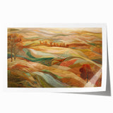 Extra large rolled canvas print featuring a fall-themed floral design in warm earth tones, ideal for dining room wall art.