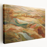 Large canvas print depicting a fall landscape with warm orange and red tones, suitable for kitchen wall art.