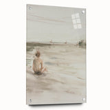 Abstract figurative acrylic artwork displayed in a glass frame, showcasing vibrant colors and intricate pin details, ideal for modern decor and artistic expression.