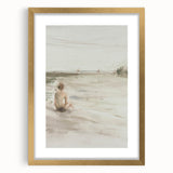 Abstract figurative art frame with a gold matte finish, showcasing a vibrant design blending modern and classical elements, ideal for contemporary home decor.