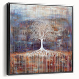 Framed canvas artwork featuring abstract floral designs in vibrant colors, set against a black background, showcasing a modern and elegant side view ideal for home decor.