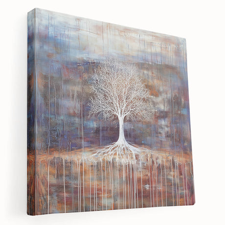 Stretched canvas artwork showcasing vibrant abstract floral designs in rich colors, viewed from the side, perfect for enhancing modern home decor.