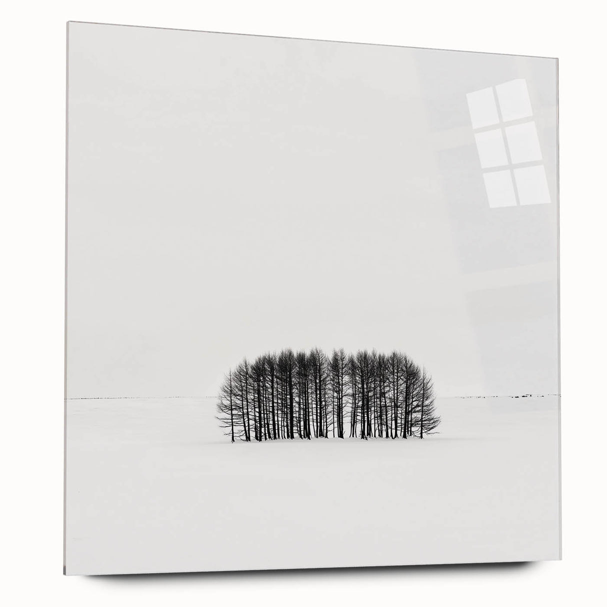 Abstract landscape artwork displayed on acrylic glass, showcasing vibrant colors and fluid shapes in a side view, ideal for modern home decor.
