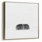 Framed abstract landscape canvas artwork in silver and gold tones, showcasing a modern design that adds elegance to home decor. Perfect for contemporary interiors.