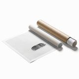 Abstract landscape wall art print featuring vibrant colors and dynamic shapes, rolled and ready for display, ideal for modern home decor.