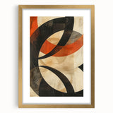Abstract minimalist wall art framed with a gold mat, showcasing a contemporary design perfect for modern decor. Ideal for enhancing living spaces with elegance.