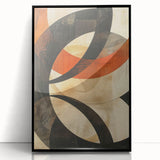 Framed abstract minimalist wall art in black and white, showcasing geometric shapes and lines, perfect for modern decor. Ideal for enhancing living spaces or offices.