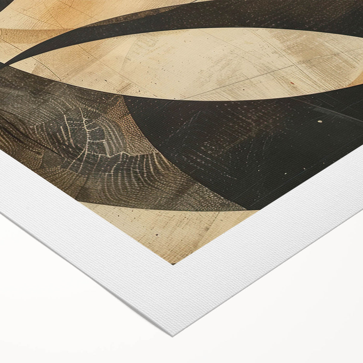 Abstract minimalist wall art on rolled canvas, showcasing soft pastel colors and geometric shapes, ideal for modern home decor. Comes securely packaged in a cardboard tube.