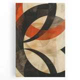 Abstract minimalist wall art on stretched canvas in soft pastel colors, showcasing geometric shapes and fluid lines, perfect for modern home decor.