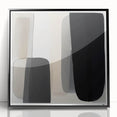 Modern Monochrome Abstract Wall Art – Black, Gray & Beige Canvas