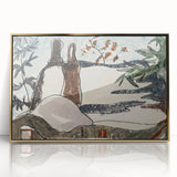 Abstract Snowy Landscape Wall Art - Modern Winter Rooftop Decor