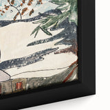 Abstract Snowy Landscape Wall Art - Modern Winter Rooftop Decor