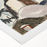 Abstract Snowy Landscape Wall Art - Modern Winter Rooftop Decor