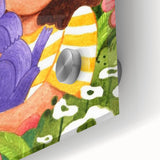 Girl & Cat in Garden Girls Room Wall Art – Kids Room Art Print