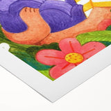 Girl & Cat in Garden Girls Room Wall Art – Kids Room Art Print