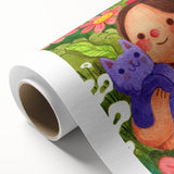 Girl & Cat in Garden Girls Room Wall Art – Kids Room Art Print