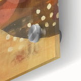 Large abstract wall art featuring swirling autumn colors on acrylic glass, ideal for bedroom or dining room decor.