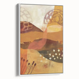 Extra large framed canvas of vintage poster art featuring colorful autumn leaves on a black background.
