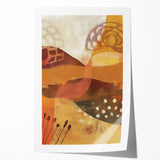 Extra large rolled print featuring autumnal floral art in warm tones, ideal for dining room or bathroom decor.