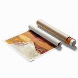 Extra large rolled print featuring a detailed floral art design in muted autumn colors, suitable as classy bathroom wall art.