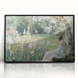 Framed acrylic artwork showcasing an abstract figurative design with black accents, perfect for modern home decor. Ideal for adding sophistication to any room.