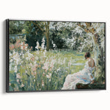 Framed abstract figurative canvas artwork in black, showcasing dynamic shapes and textures, perfect for modern home decor. This side view highlights the sleek frame design and vibrant artwork ideal for enhancing any interior space.