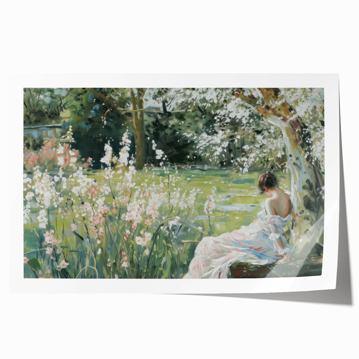 Abstract figurative art print showcasing vibrant colors and dynamic shapes, rolled and ready for display. Perfect for modern home decor.
