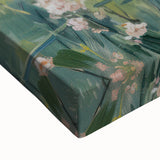 Close-up of a vibrant abstract figurative stretched canvas artwork, showcasing bold colors and dynamic shapes, ideal for contemporary home decor and art enthusiasts.