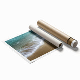 Abstract landscape rolled print showcasing vibrant colors and dynamic shapes, ideal for modern home decor. Packaged securely in a cardboard tube for safe delivery.