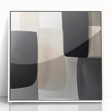 Minimalist Abstract Wall Art – Black, Beige & Gray Modern Canvas