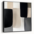 Minimalist Abstract Wall Art – Black, Beige & Gray Modern Canvas